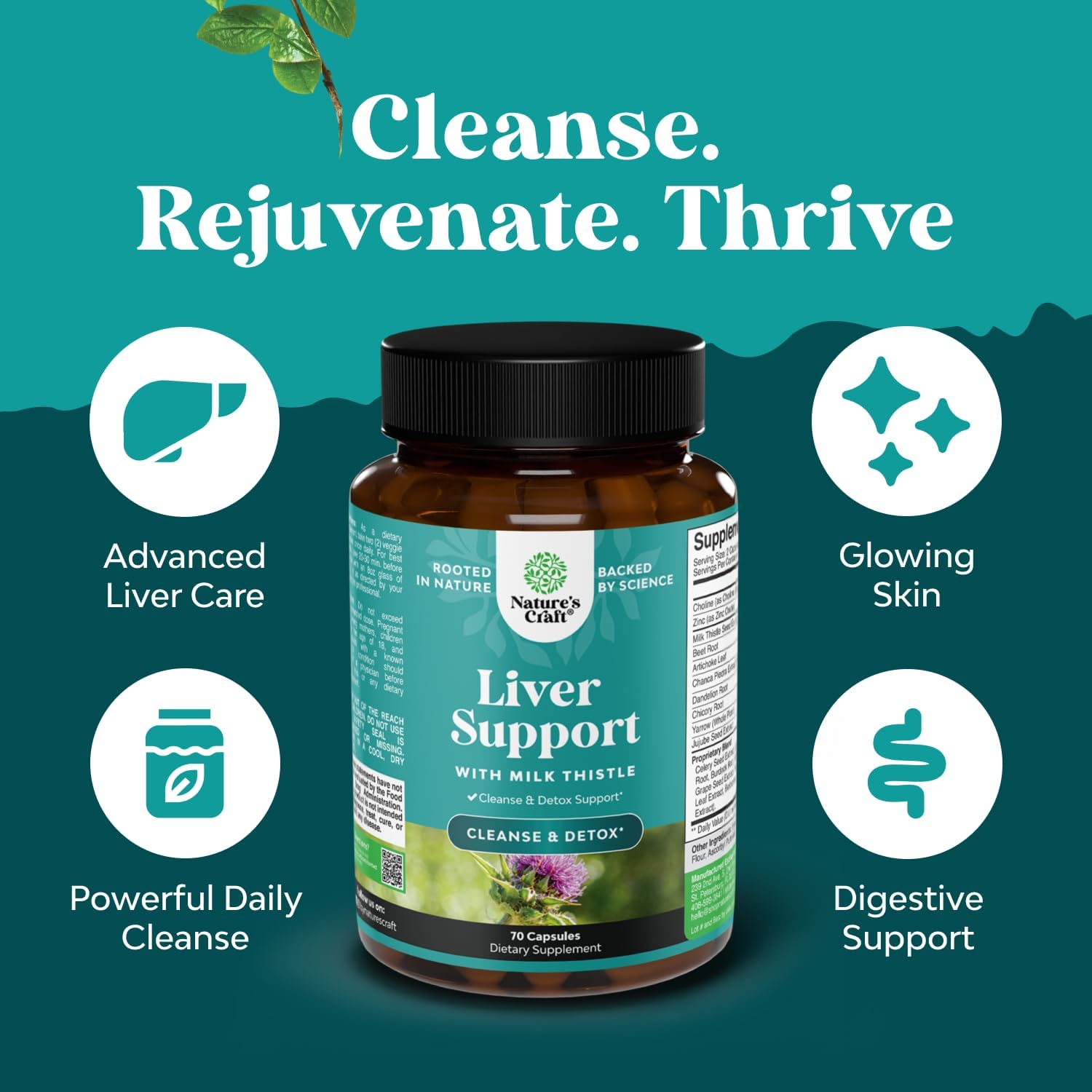 Natures Craft Capsules betterave-artichaut: association antioxydante pour le bien-être.