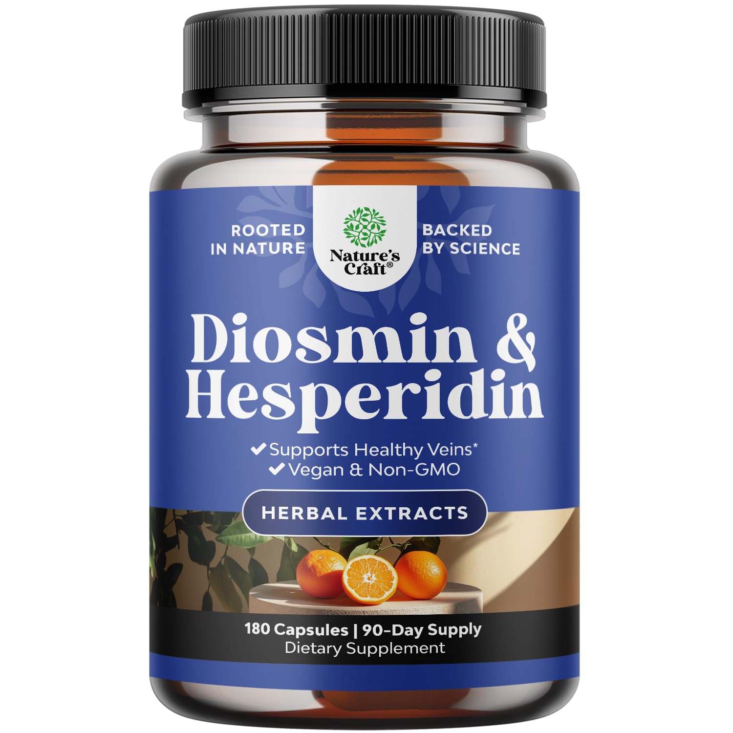 Bouteille Natures Craft avec diosmine et hespéridine pour la circulation