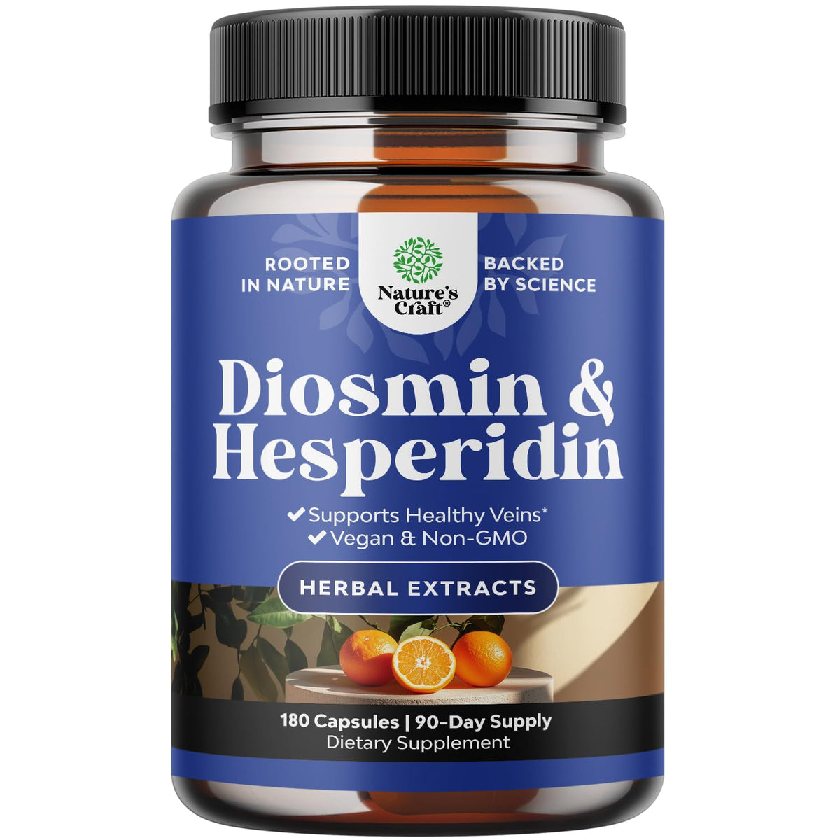 Bouteille Natures Craft avec diosmine et hespéridine pour la circulation