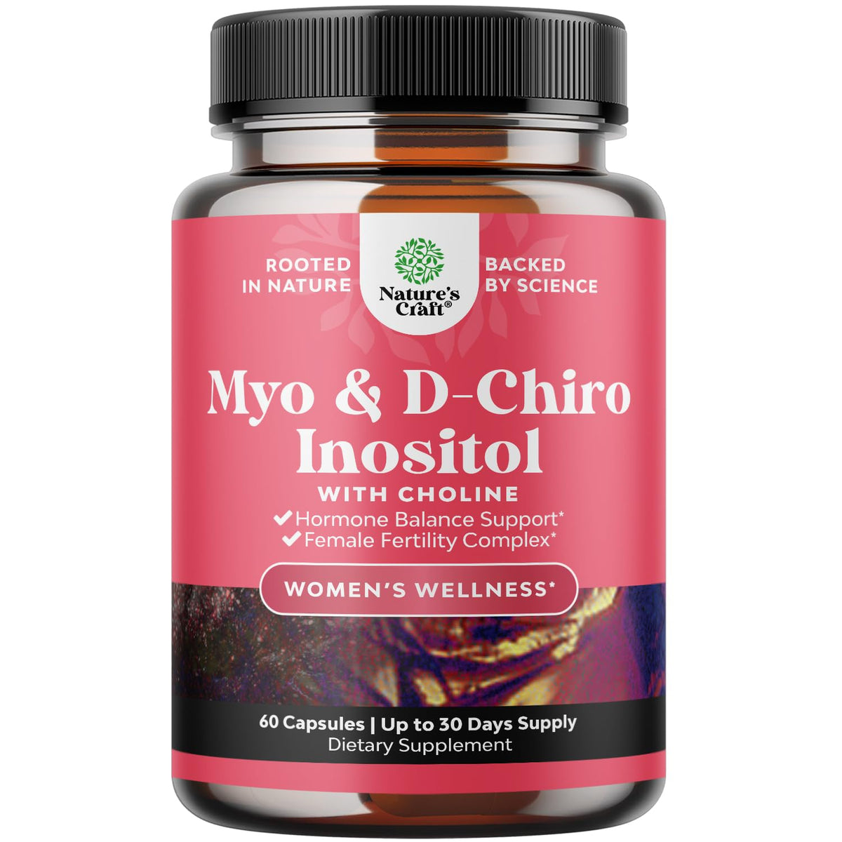 Natures Craft Myo-Inositol & D-Chiro Inositol – bouteille montrant le cycle potentiel