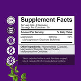 Capsules Natures Craft magnésium glycinate 500 mg faciles à avaler.