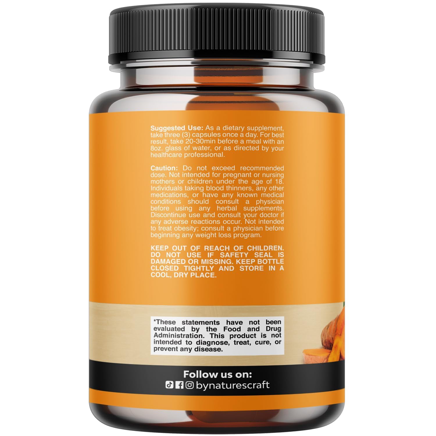 Natures Craft capsules Turmeric avec absorption ameloree grace au poivre noir.