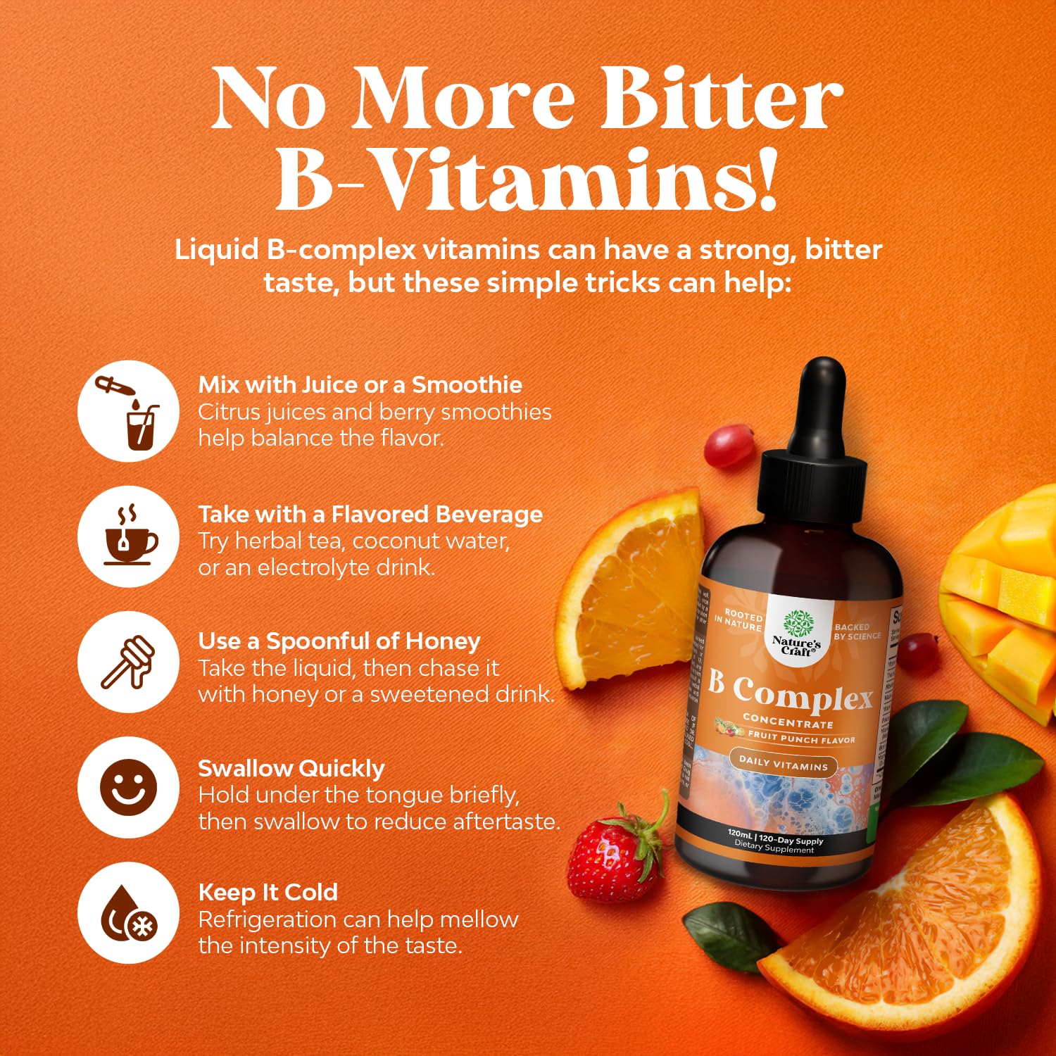 Natures Craft Complexe B Liquide – mélange de vitamines B pour énergie quotidienne