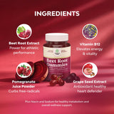Natures Craft Flow Boosting Beet Root Gummies grenade et raisins: association pour vitamine B12 et énergie.