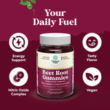 Natures Craft Flow Boosting Beet Root Gummies ingrédients: betterave et grenade pour un soutien naturel.