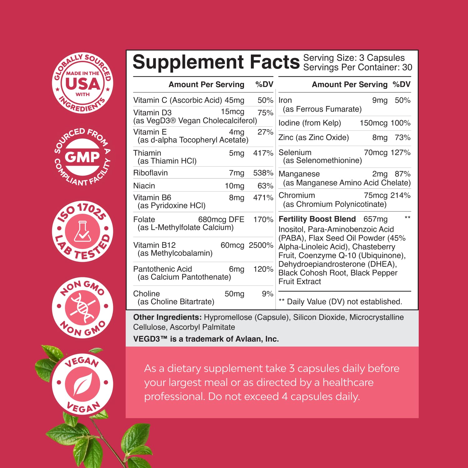 Natures Craft Folate 5-MTHF – Gelules prénatales soutien folate