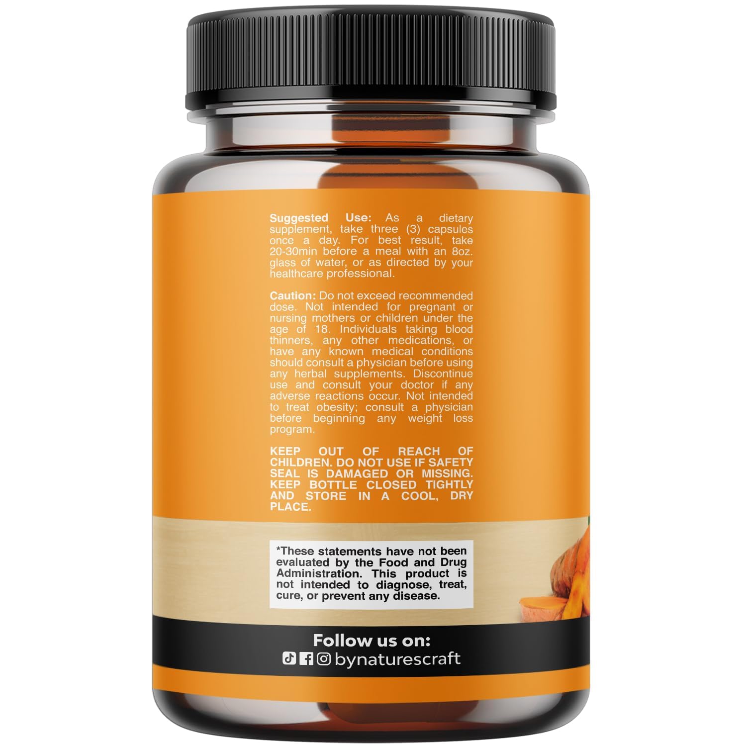 Gélules Curcuma Natures Craft Bioperine pour absorption améliorée.
