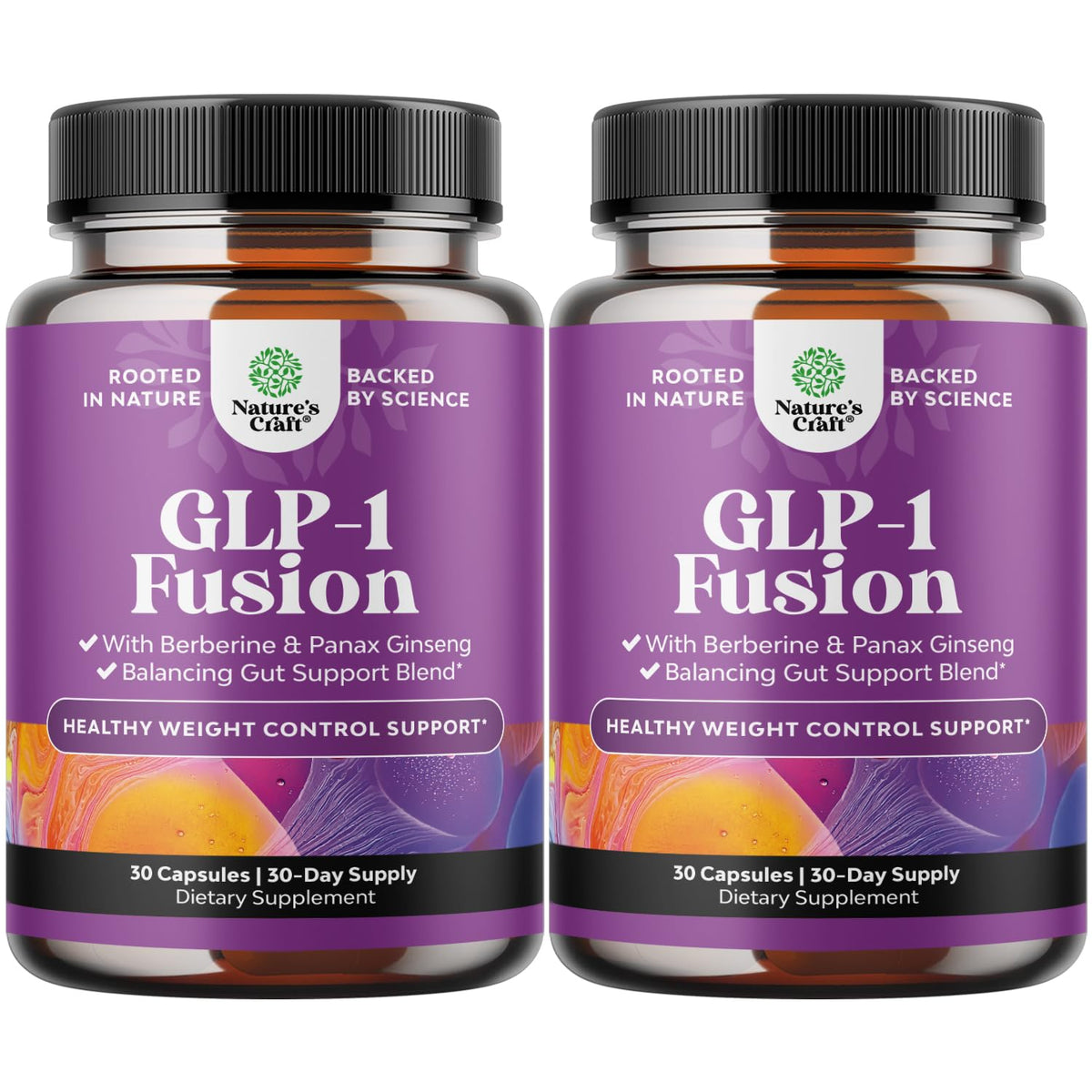 Natures Craft GLP-1 Berberine Complex, bouteille prête pour la routine quotidienne.