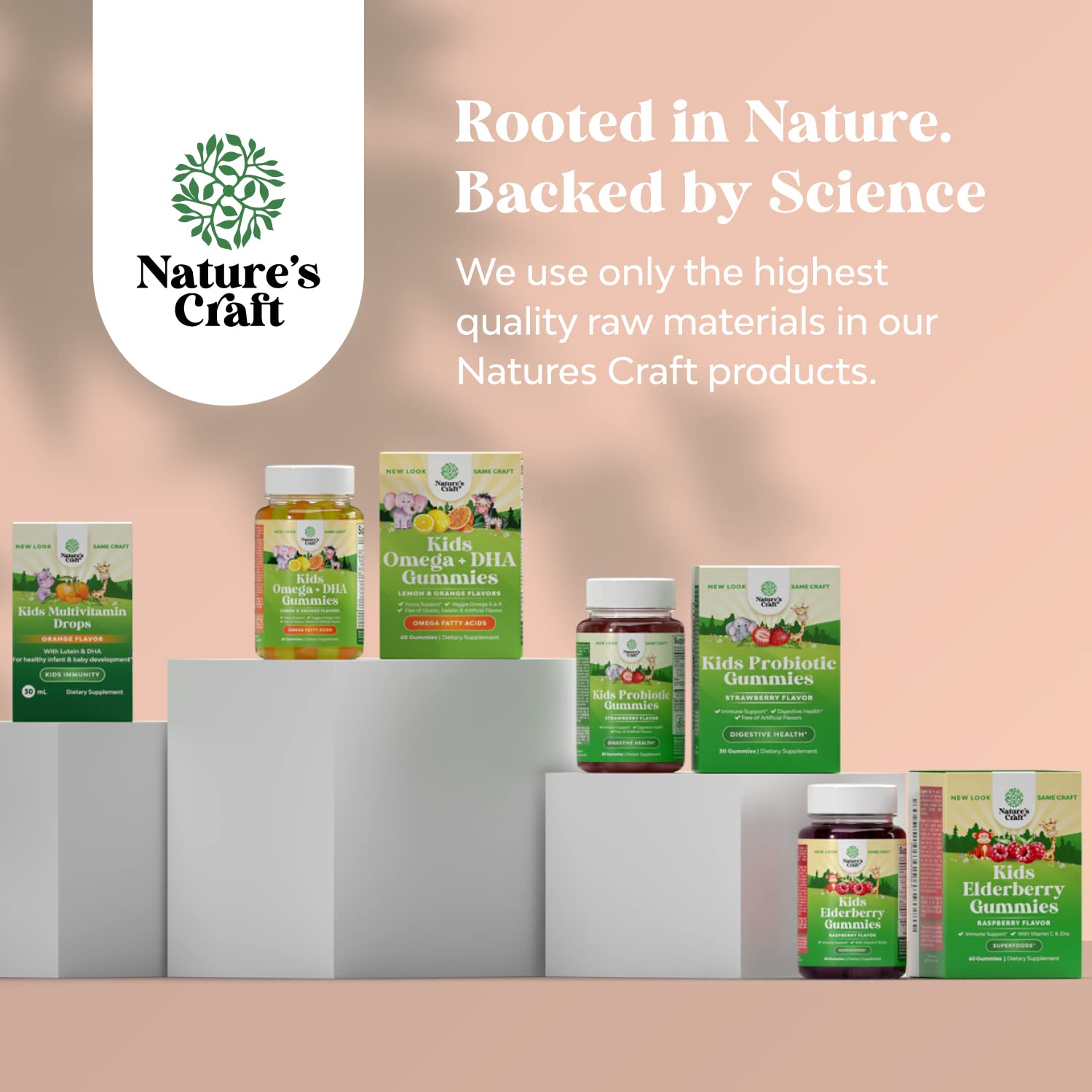 Natures Craft formule kosher végétarienne, sans gélatine et sans colorants.