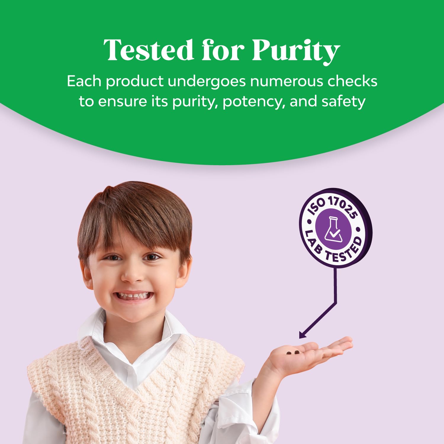 Gommes fer-enfants-veganes par Natures Craft, sans ingrédients animaux et faciles à mâcher.
