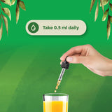Conditionnée pour les développements précoces, gouttes D3 K2 à base de plantes.