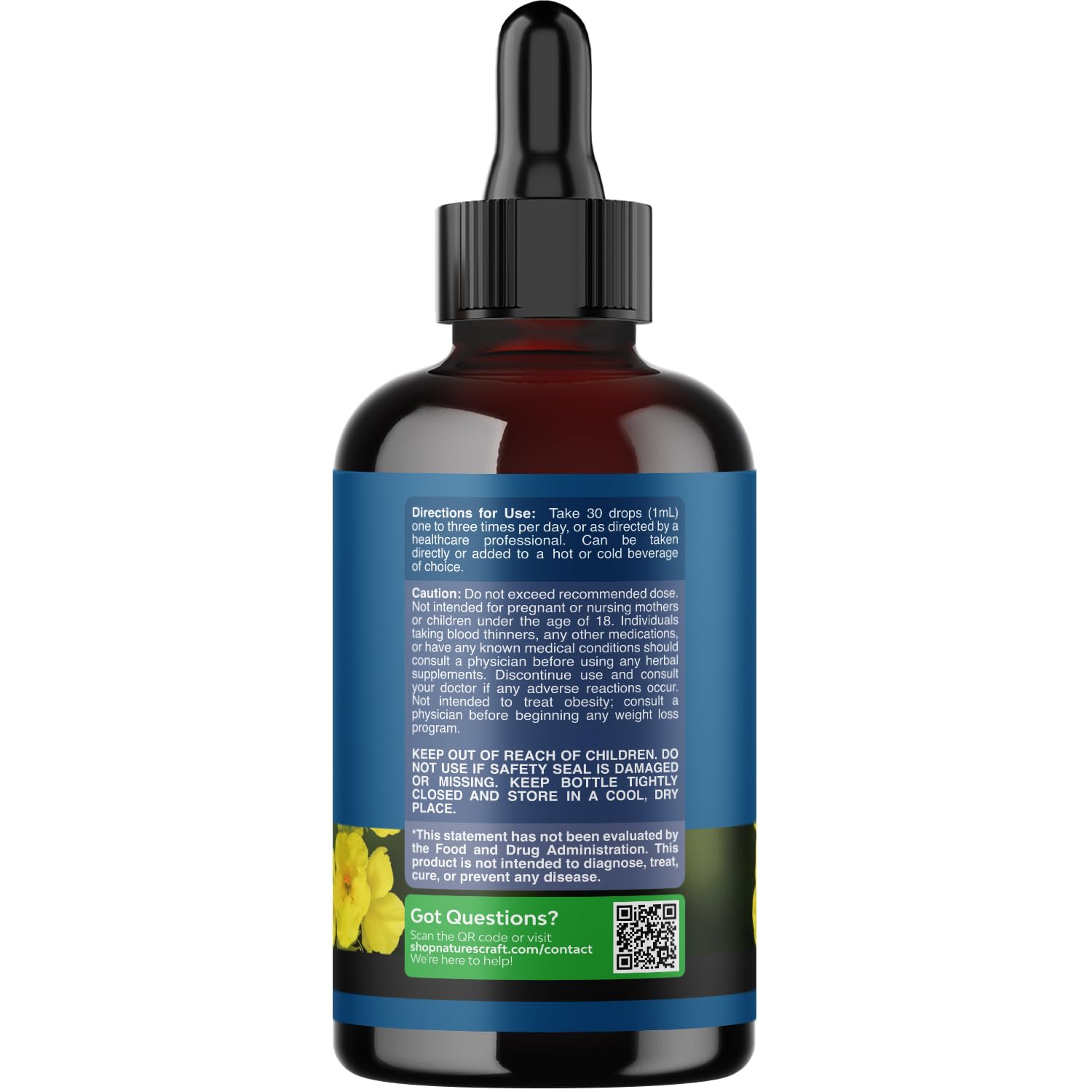 Gouttes molene Natures Craft avec pipette, administration sous langue pratique.