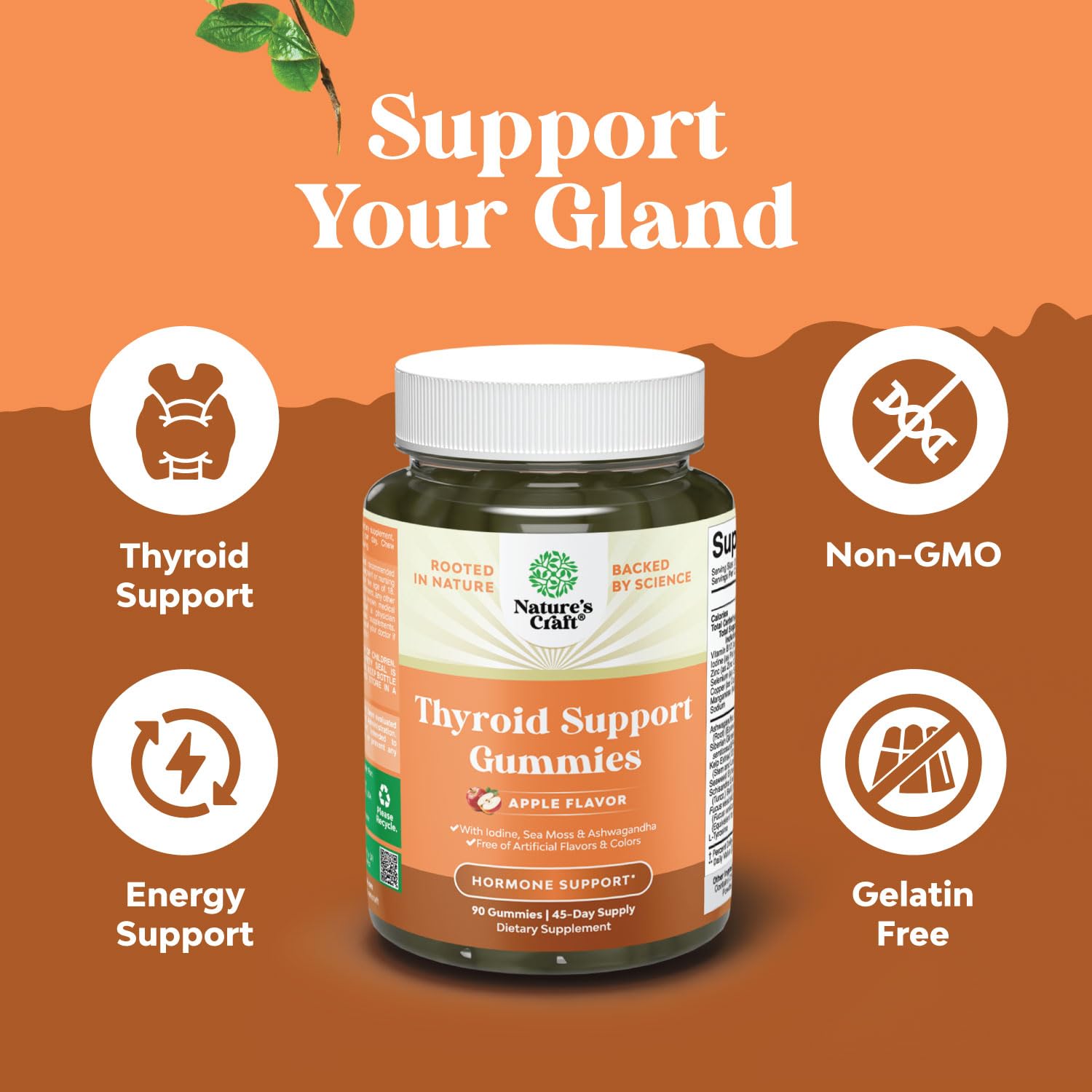 Étiquette nette Natures Craft Thyroid – vegan et Non-GMO