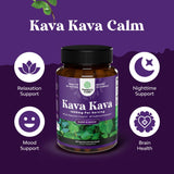Étiquette Natures Craft Kava Kava montrant les ingrédients et conseils.