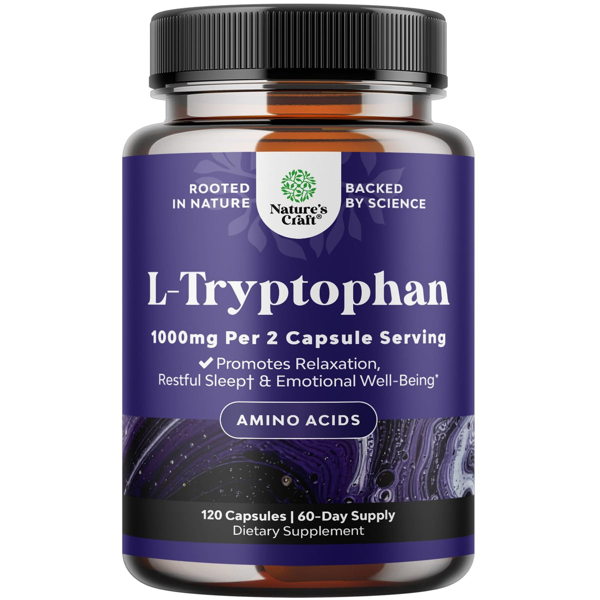 Natures Craft L-Tryptophane 1000mg: capsules soutenant sommeil et humeur
