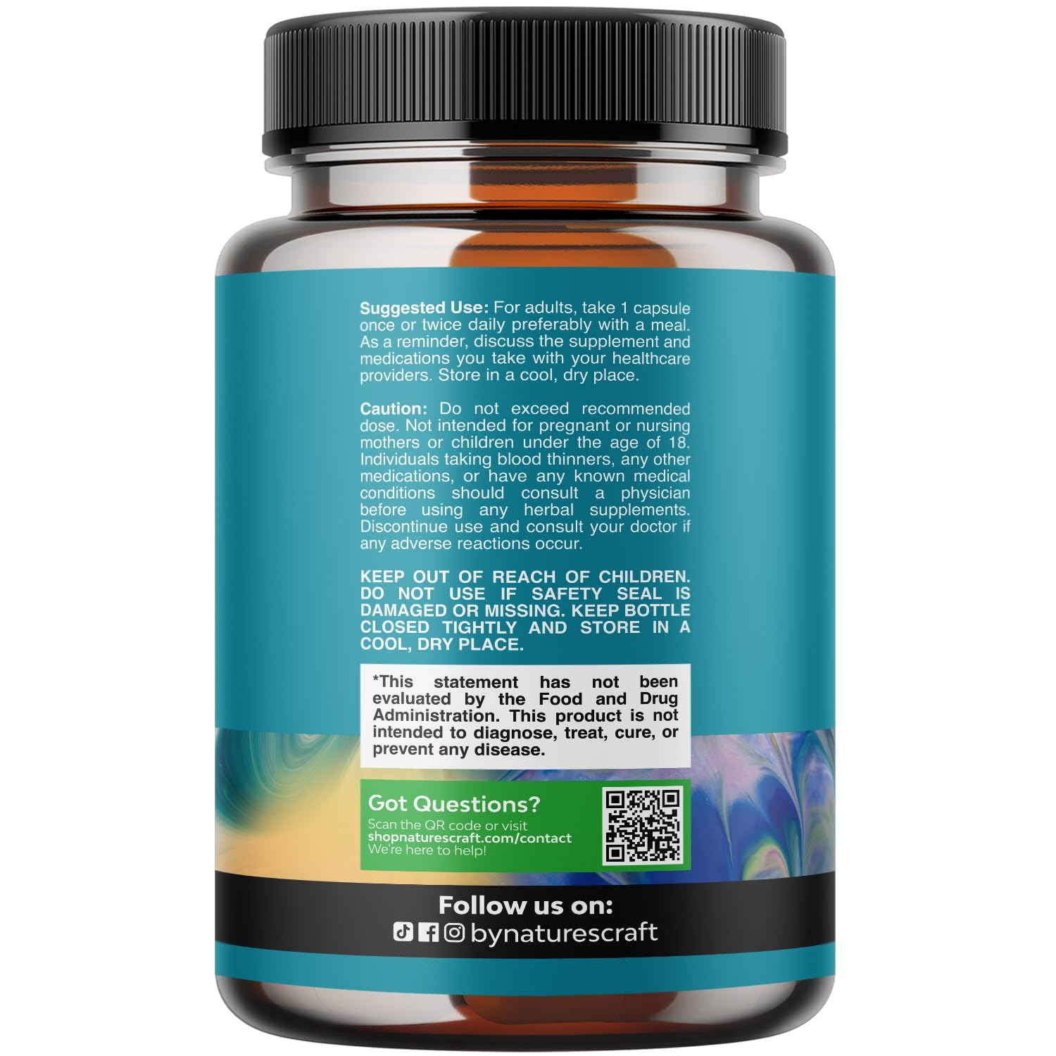 Natures Craft L‑Tyrosine en comprimés, dose quotidienne pratique pour énergie et focus.