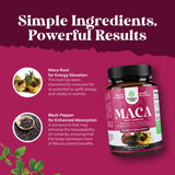 Natures Craft Maca Femmes, symbole végan: choix sain sans produits animaux.