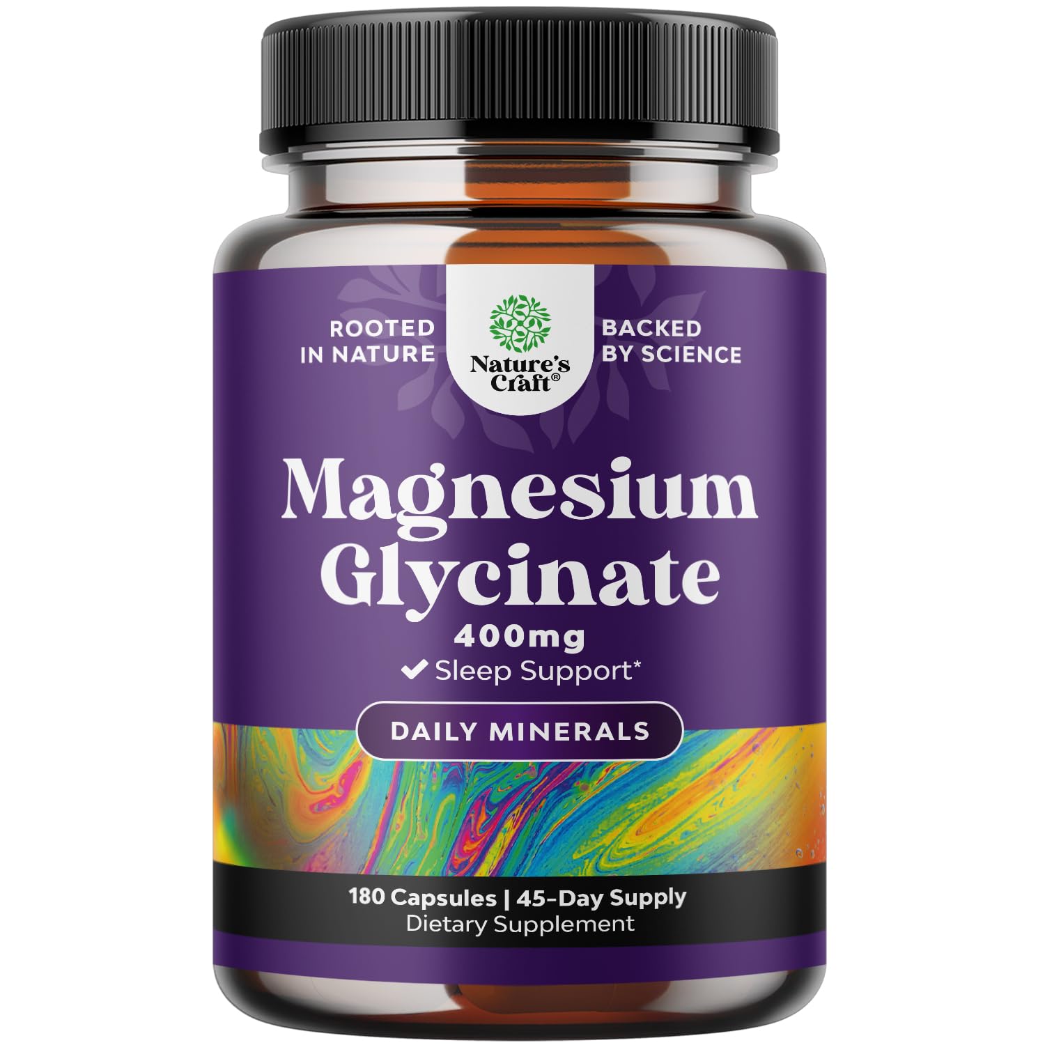 Natures Craft Magnésium Glycinate 400 mg, capsules faciles à avaler pour la détente.