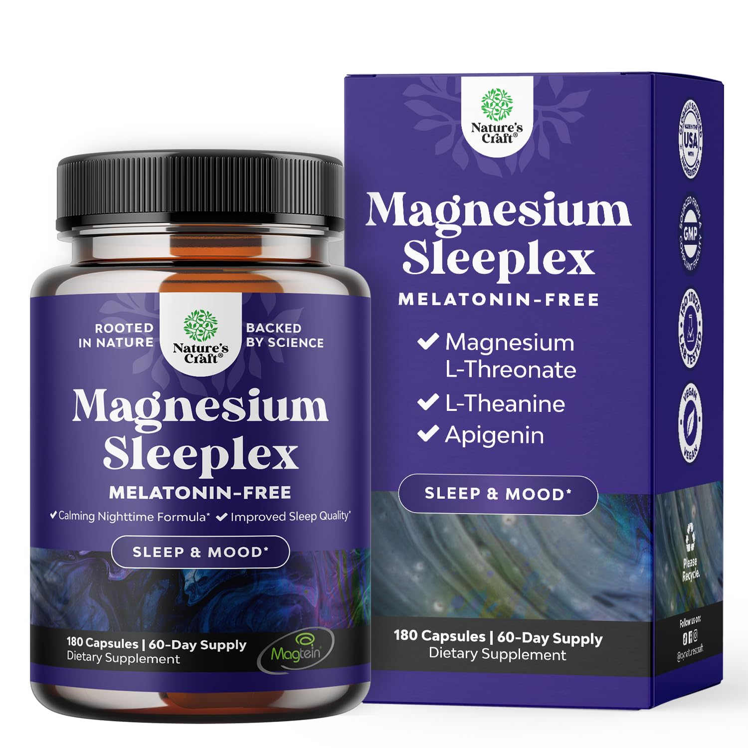 Natures Craft Magtein L-Threonate gélules, repos potentiellement plus serein.