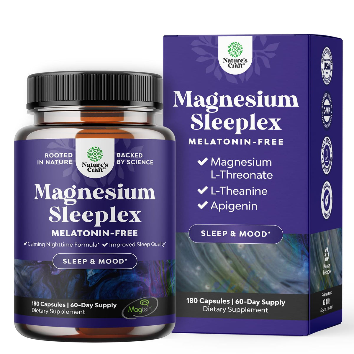 Natures Craft Magtein L-Threonate gélules, repos potentiellement plus serein.