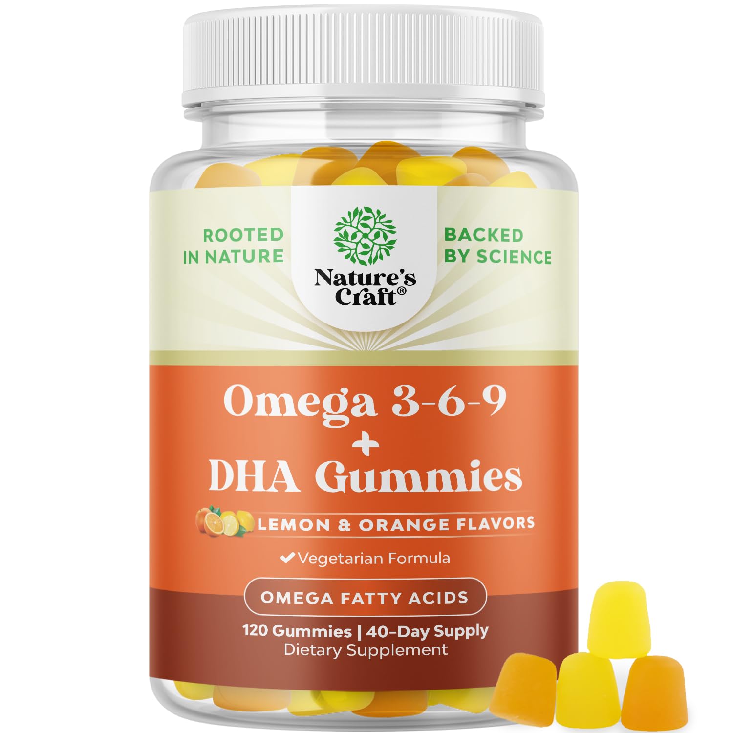 Nature's Craft Omega 3 Gummies - bouteille ouverte, prise rapide