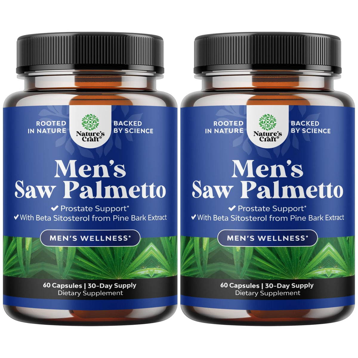 Natures Craft palmier-nain extrait prostate, soutien potentiel pour la santé masculine.