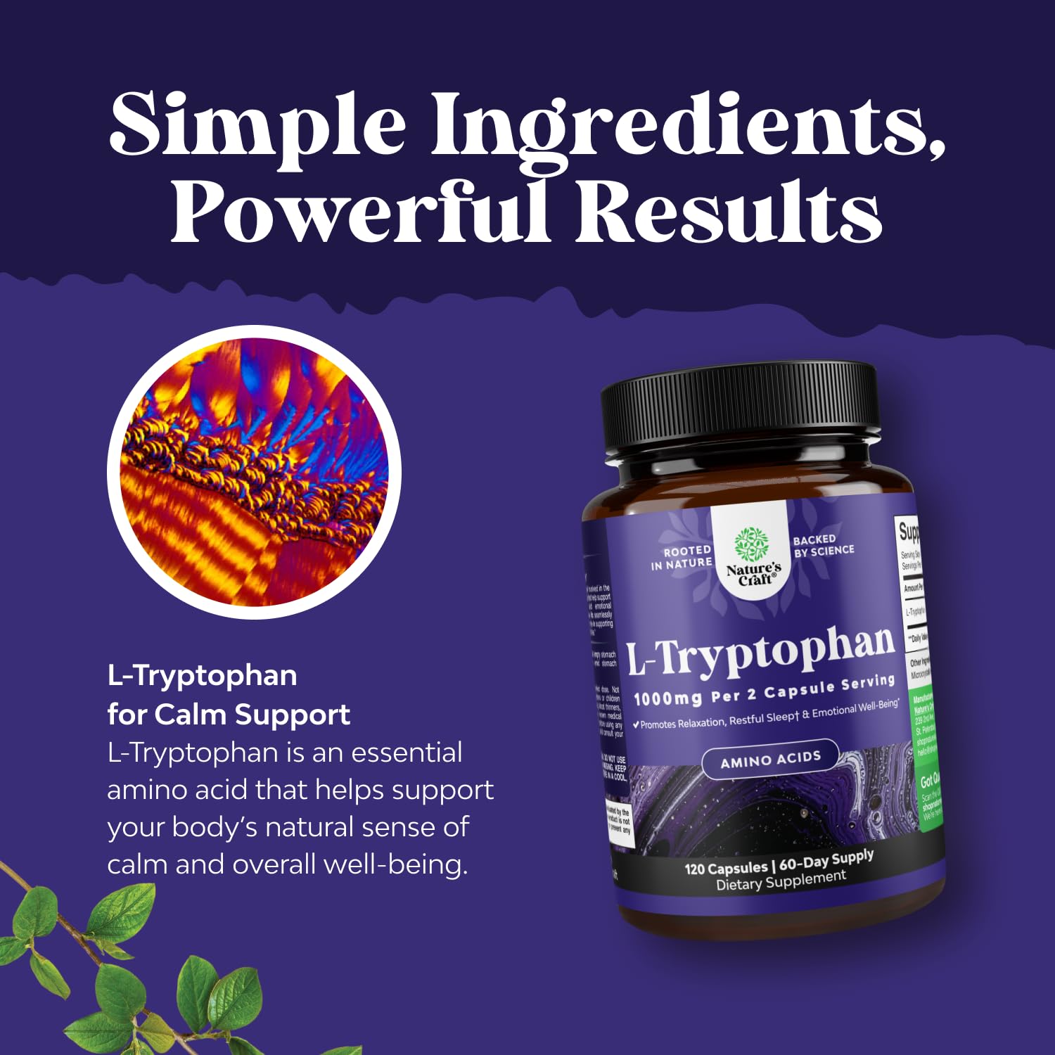 Dosage quotidien recommandé Natures Craft L-Tryptophane