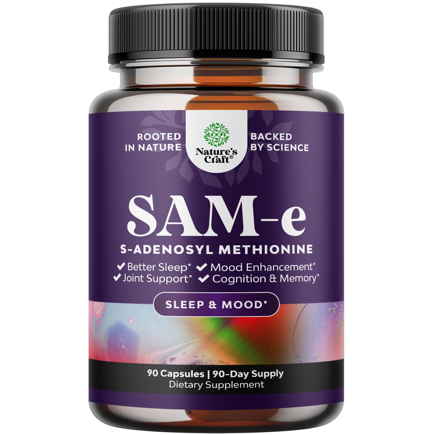 Natures Craft Pure SAM-e – bouteille: soutien cognitif potentiel et équilibre d'humeur.