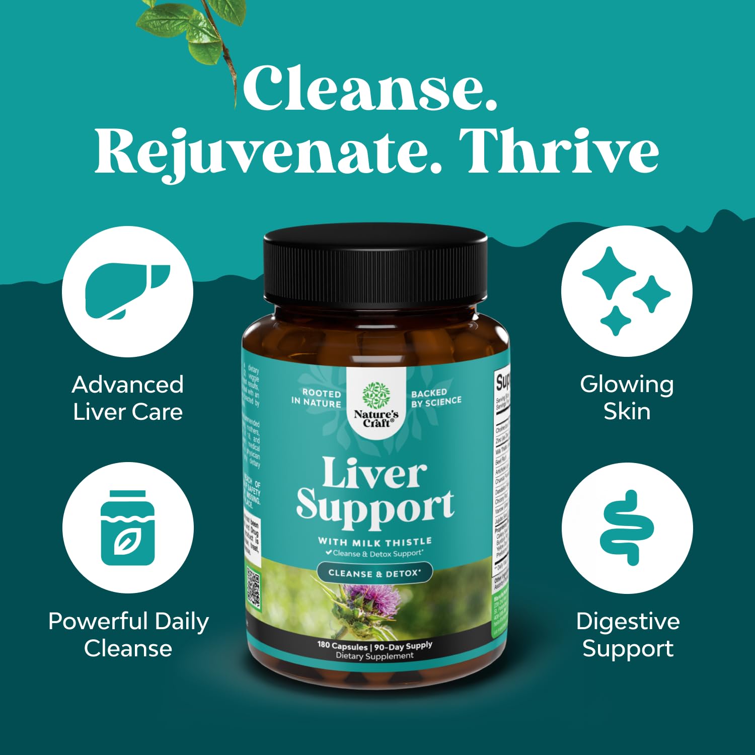 Natures Craft Racine de Pissenlit – Capsule, aide potentielle au drainage naturel.