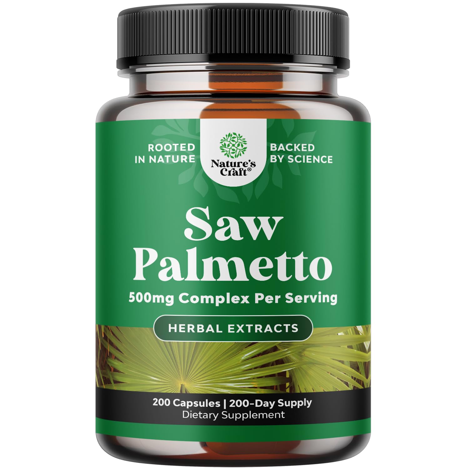Natures Craft Saw Palmetto extrait en bouteille 500 mg pour un soutien naturel