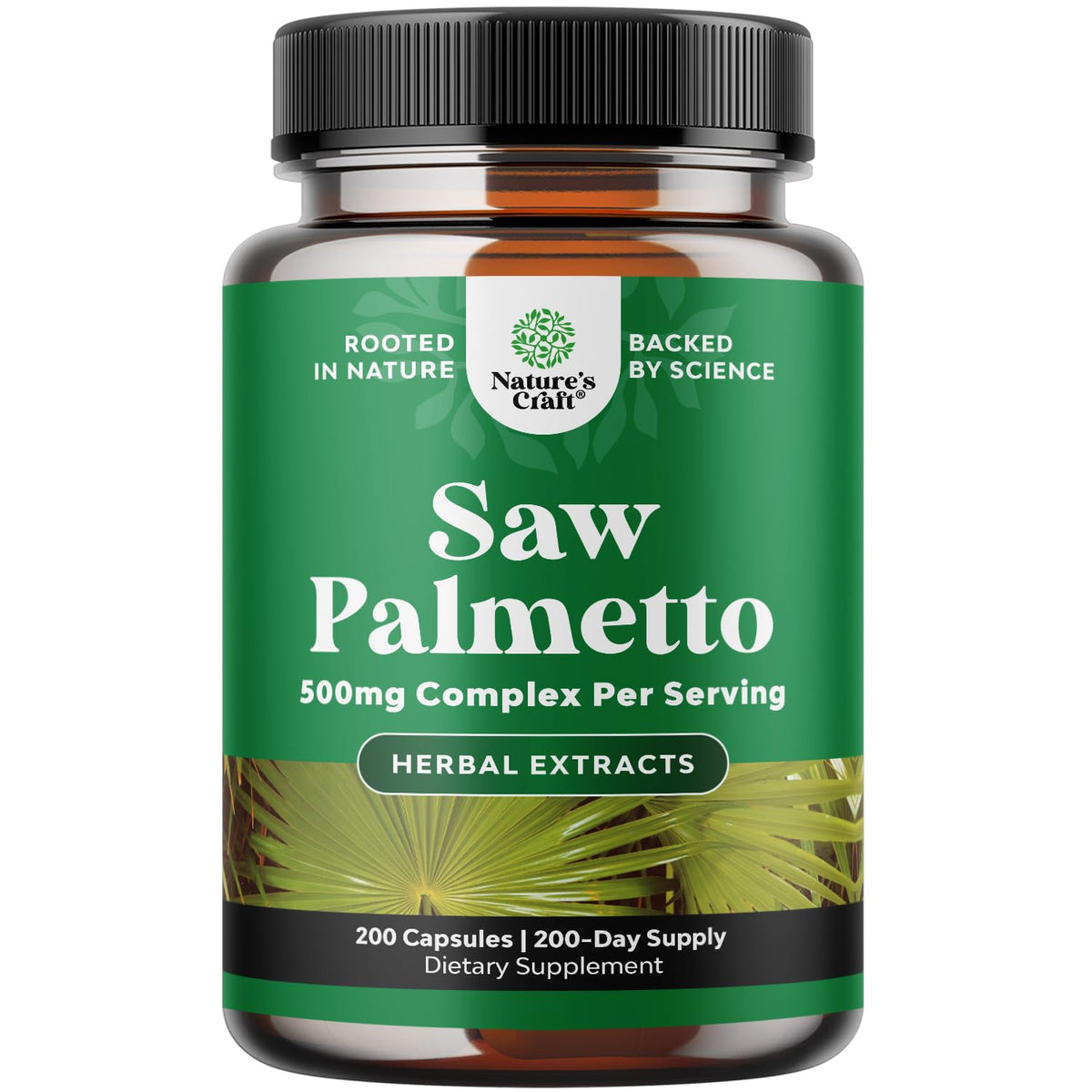 Natures Craft Saw Palmetto extrait en bouteille 500 mg pour un soutien naturel