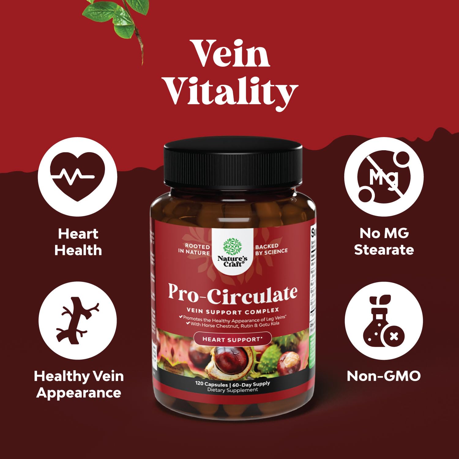 Vitamine E et Gotu Kola dans Natures Craft, ingrédients phares.