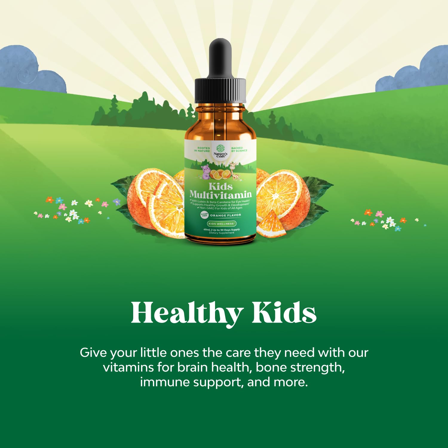 Natures Craft – étiquette des vitamines A C D3 E B6 et leurs utilisations potentielles.