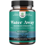 Natures Craft Water Away - bouteille visible sur plan de travail, relief possible des ballonnements.