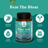 Natures Craft Water Away - emballage et boîte, solution diurétique naturelle au quotidien.