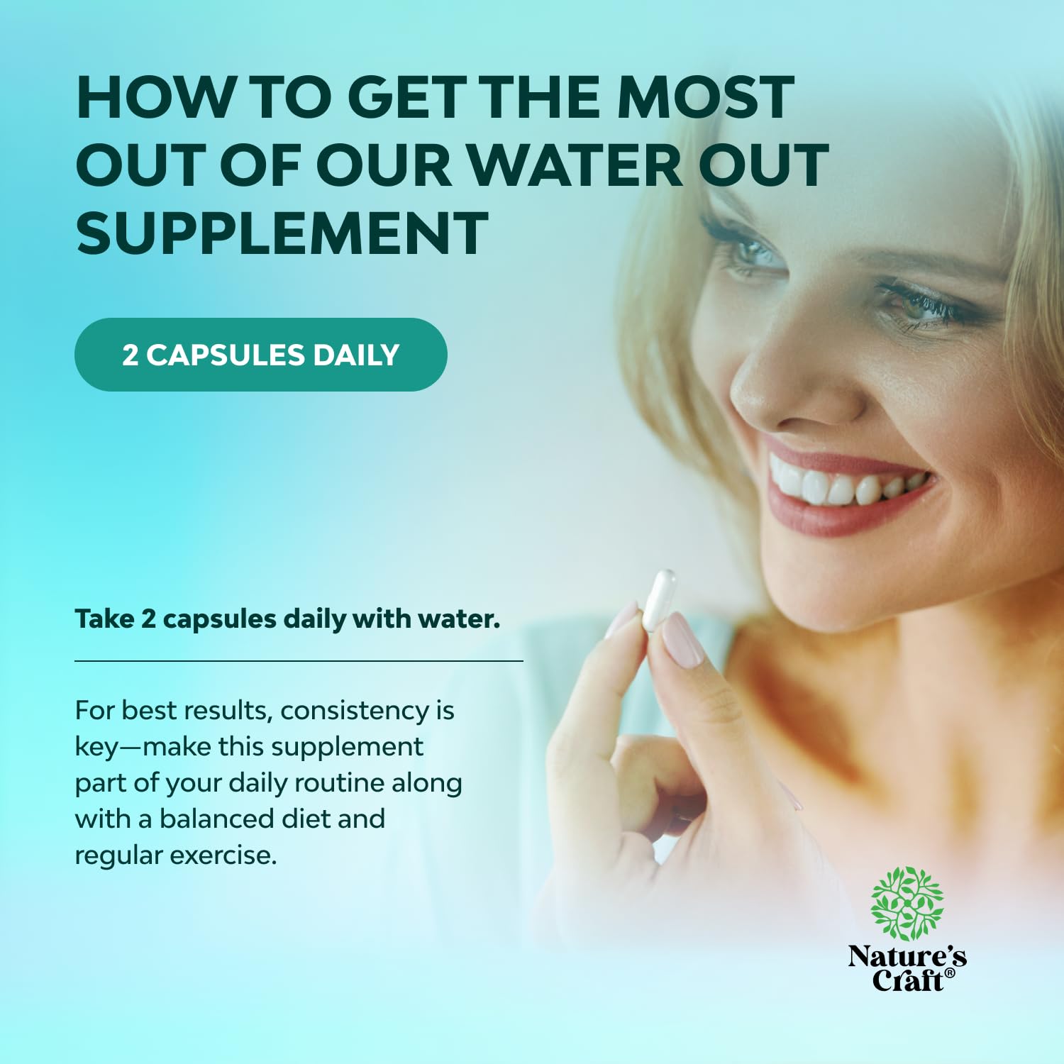 Natures Craft Water Away - prise avec eau, format pratique et discret.