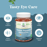 Gomme Zeaxanthin Lutéine Natures Craft emballage arrière lisible.