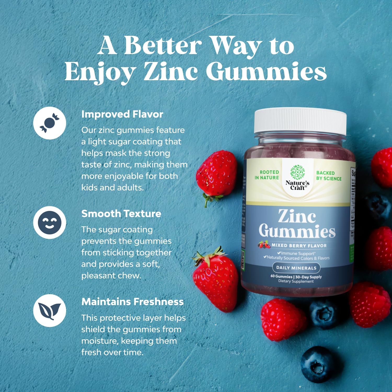 Gommes zinc Natures Craft énergie et immunité au quotidien.
