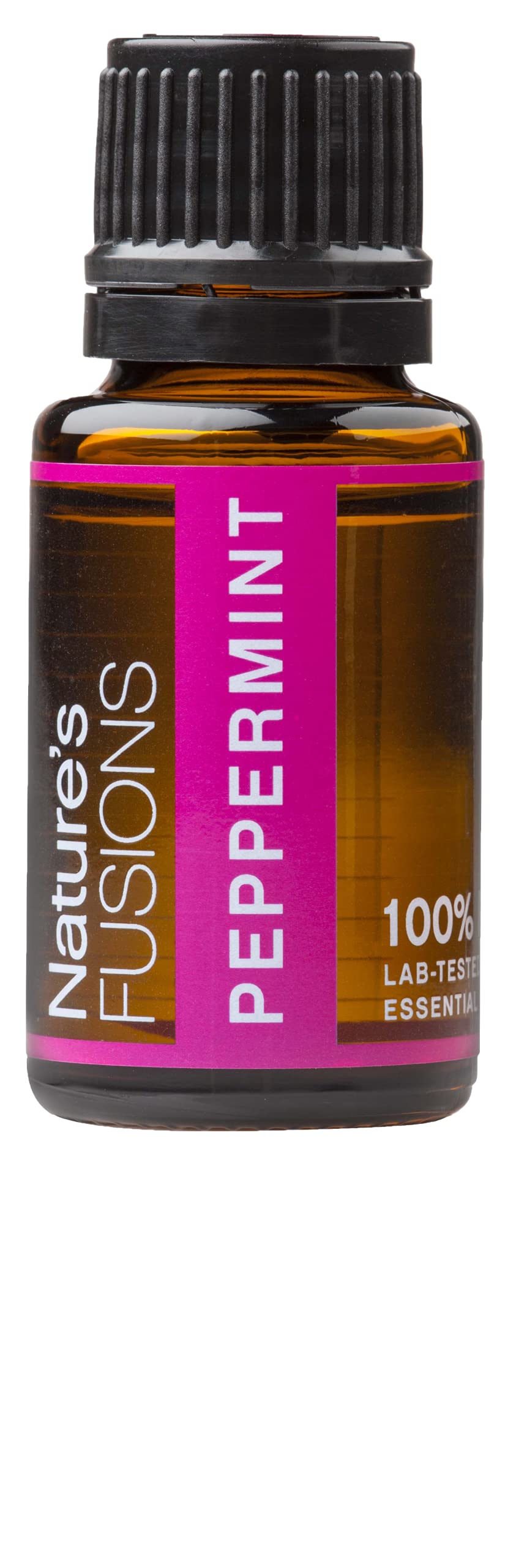 Nature's Fusions Menthe Poivrée pure, bouteille prête pour aromathérapie et soins.