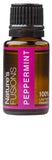 Nature's Fusions Menthe Poivrée pure, bouteille prête pour aromathérapie et soins.