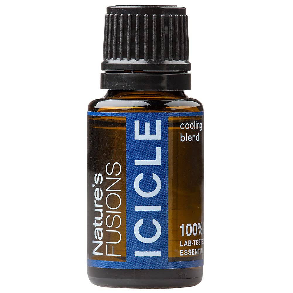 Icicle Nature's Fusions, flacon huile essentielle pour aromathérapie et usage topique.