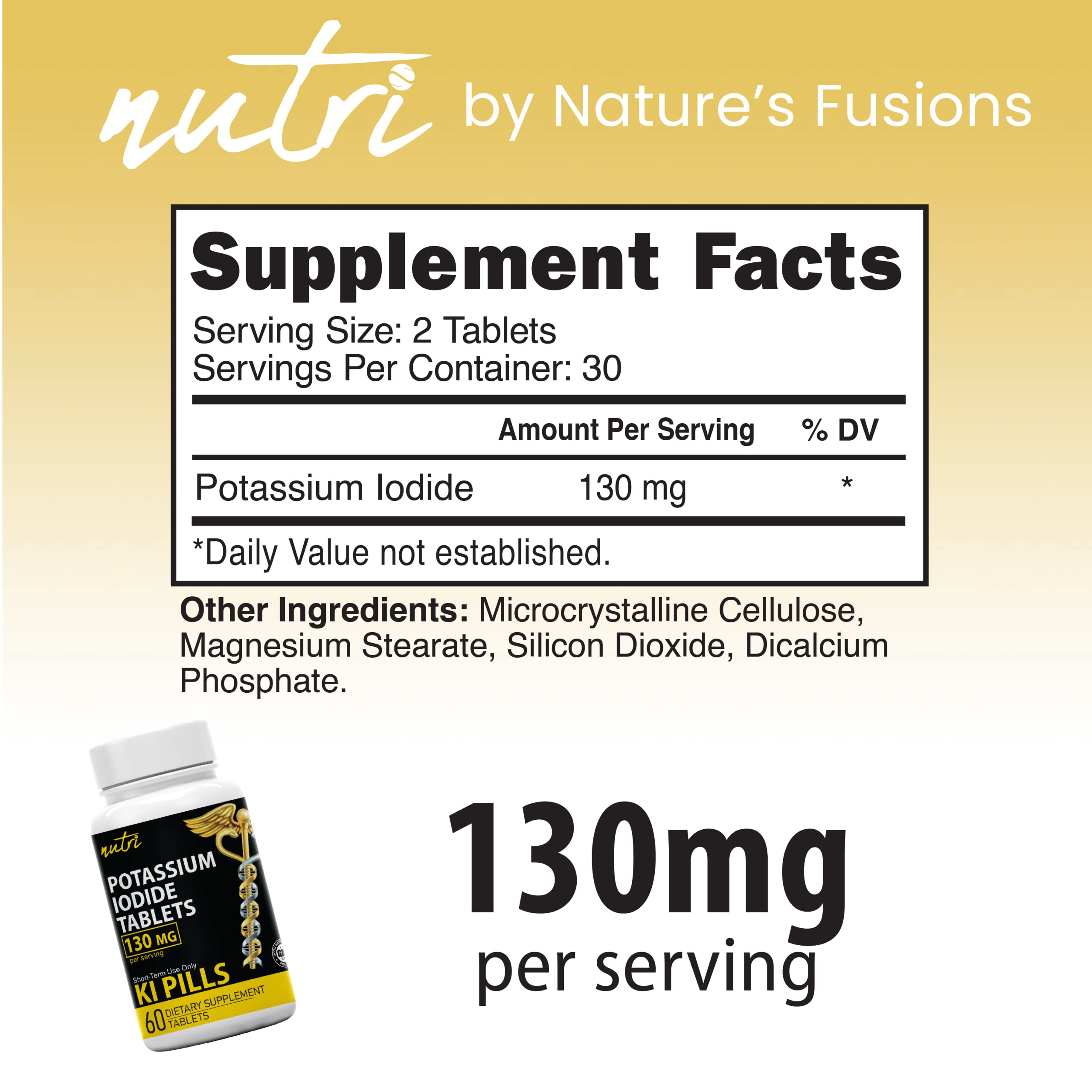 Nature's Fusions Ki-tablettes iodure-potassium stabilisées, forme solide.