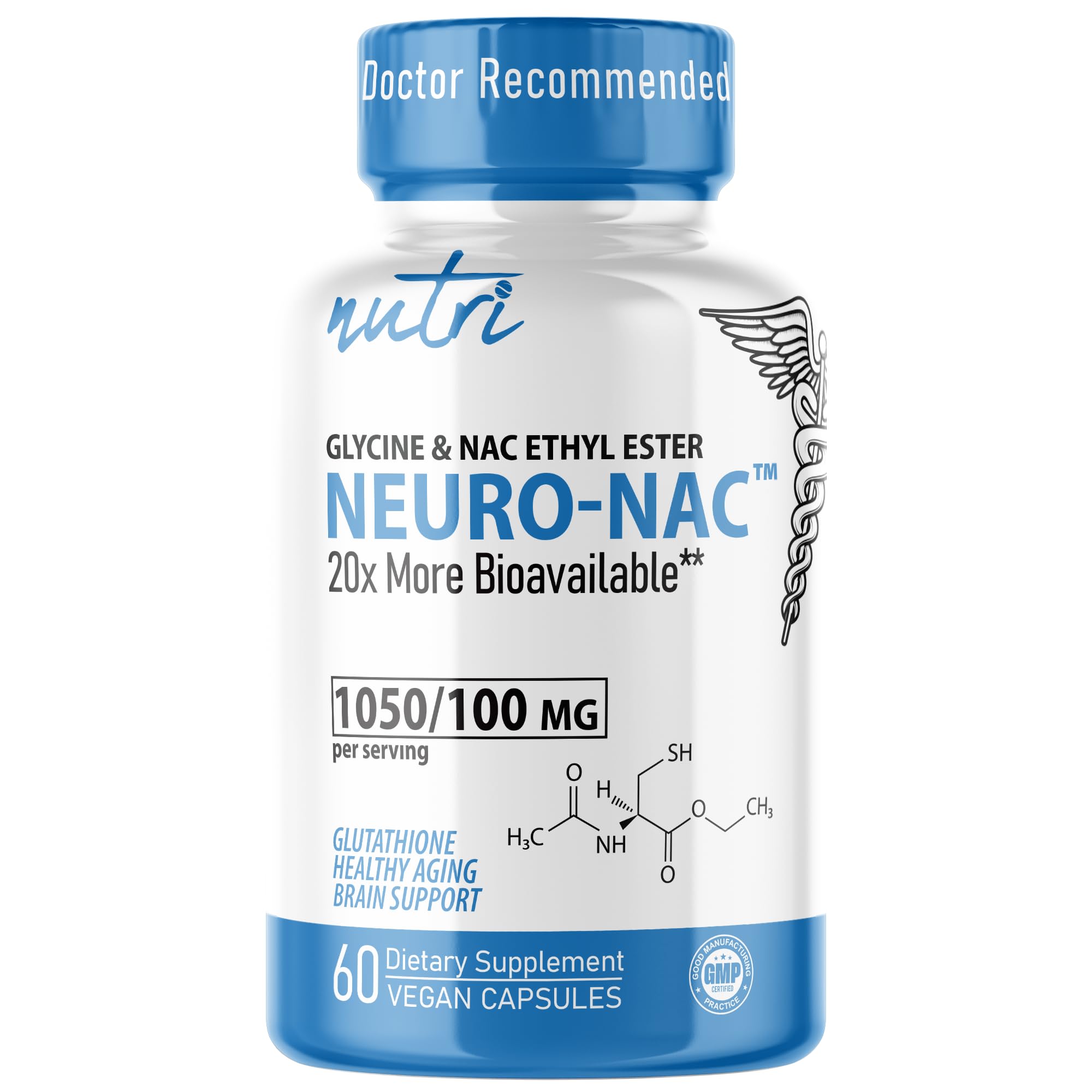 Nature's Fusions Neuro NACET – Bouteille prête à l'emploi, soutien potentiel à l'antioxydant.
