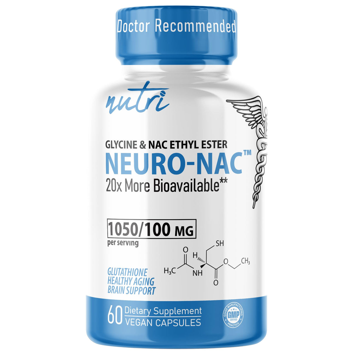 Nature's Fusions Neuro NACET – Bouteille prête à l'emploi, soutien potentiel à l'antioxydant.
