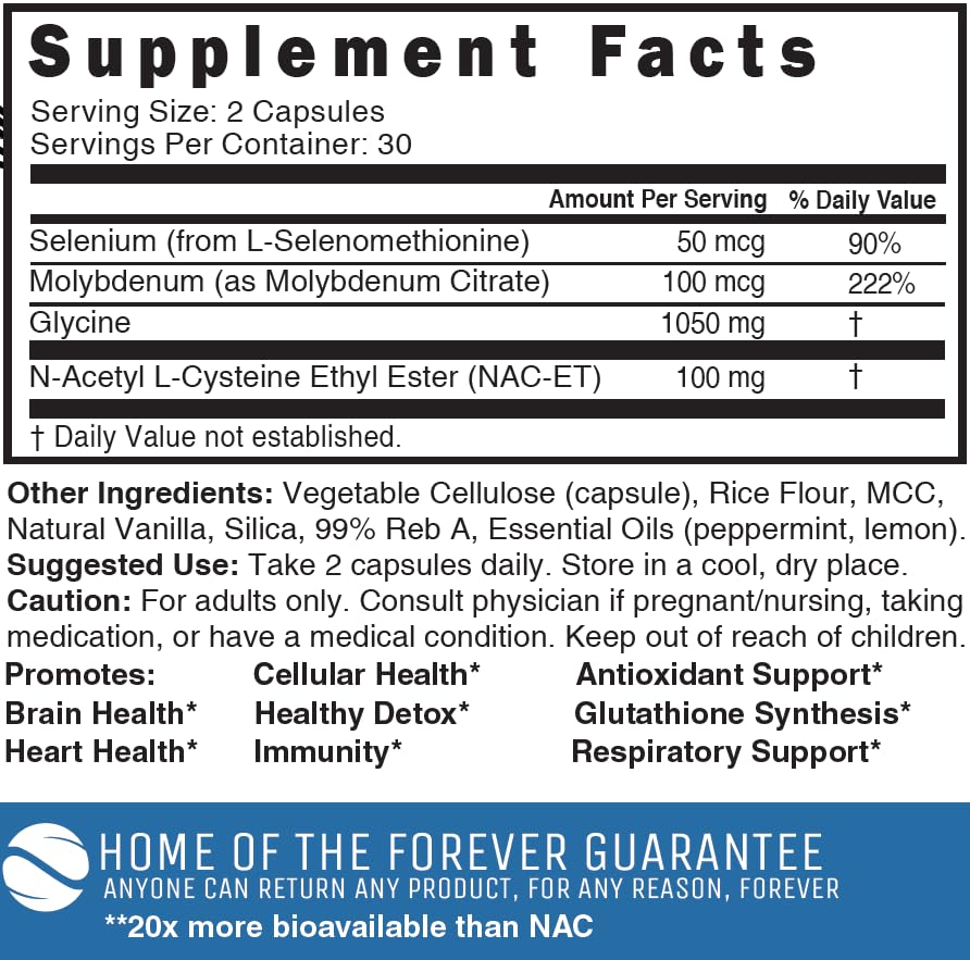 Nature's Fusions Neuro NACET – Capsules visibles, intégration facile dans la routine.