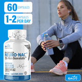 Étiquette ingrédients Nature's Fusions Neuro NACET, glycine et sélénium mentionnés