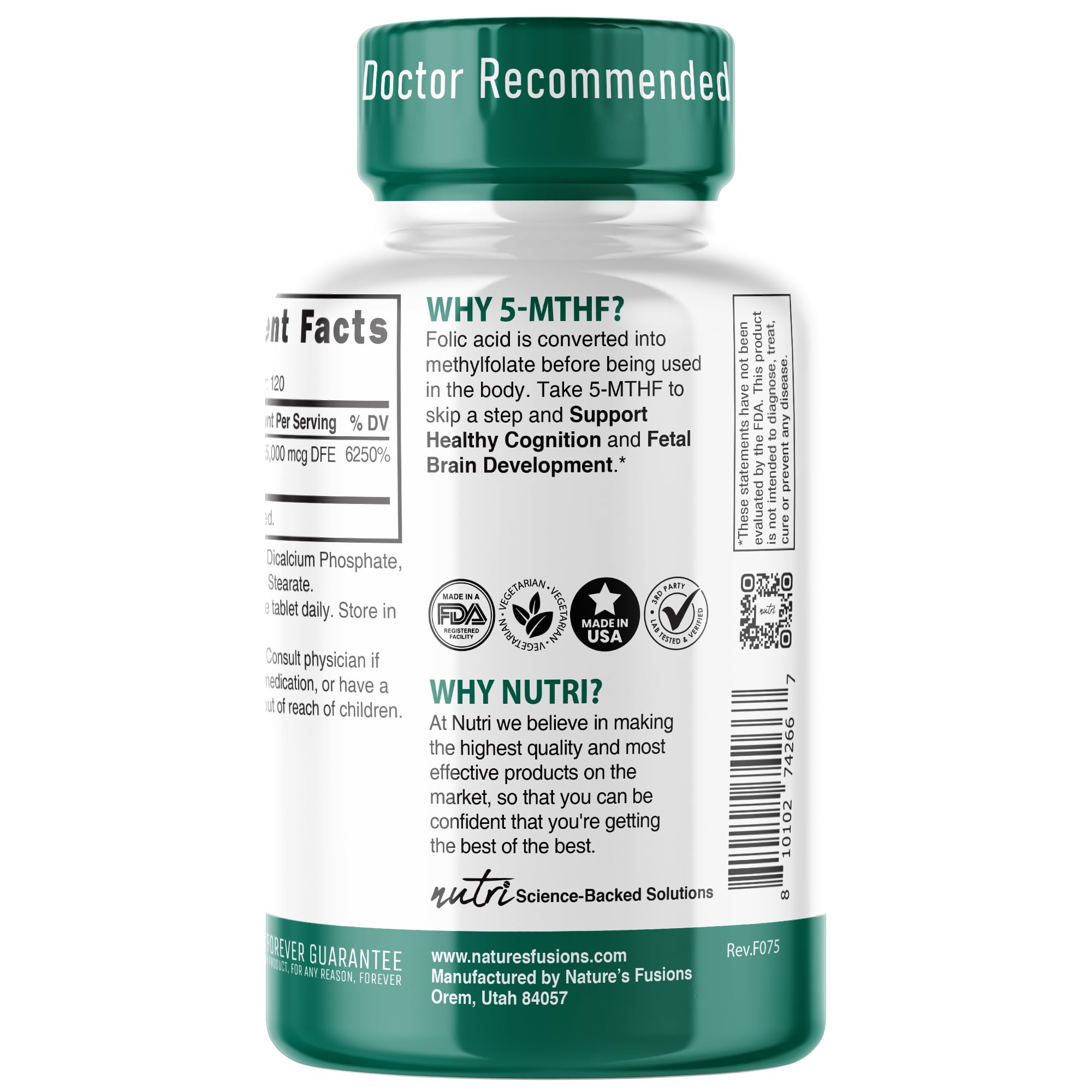 Pastilles véganes Nutri 5-MTHF faciles à avaler