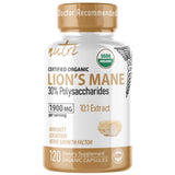 Nature's Fusions Nutri Lions Mane bouteille, soutien cognitif potentiel et clarté mentale.