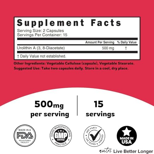 Nature's Fusions Nutri Urolithin A, emballage compact facilitant le rangement.