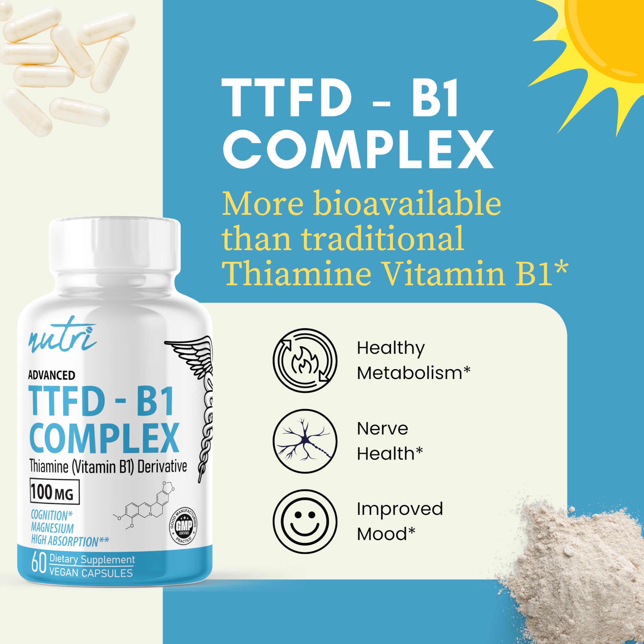 Magnésium taurate dans Nature's Fusions TTFD B1, soutien nerveux